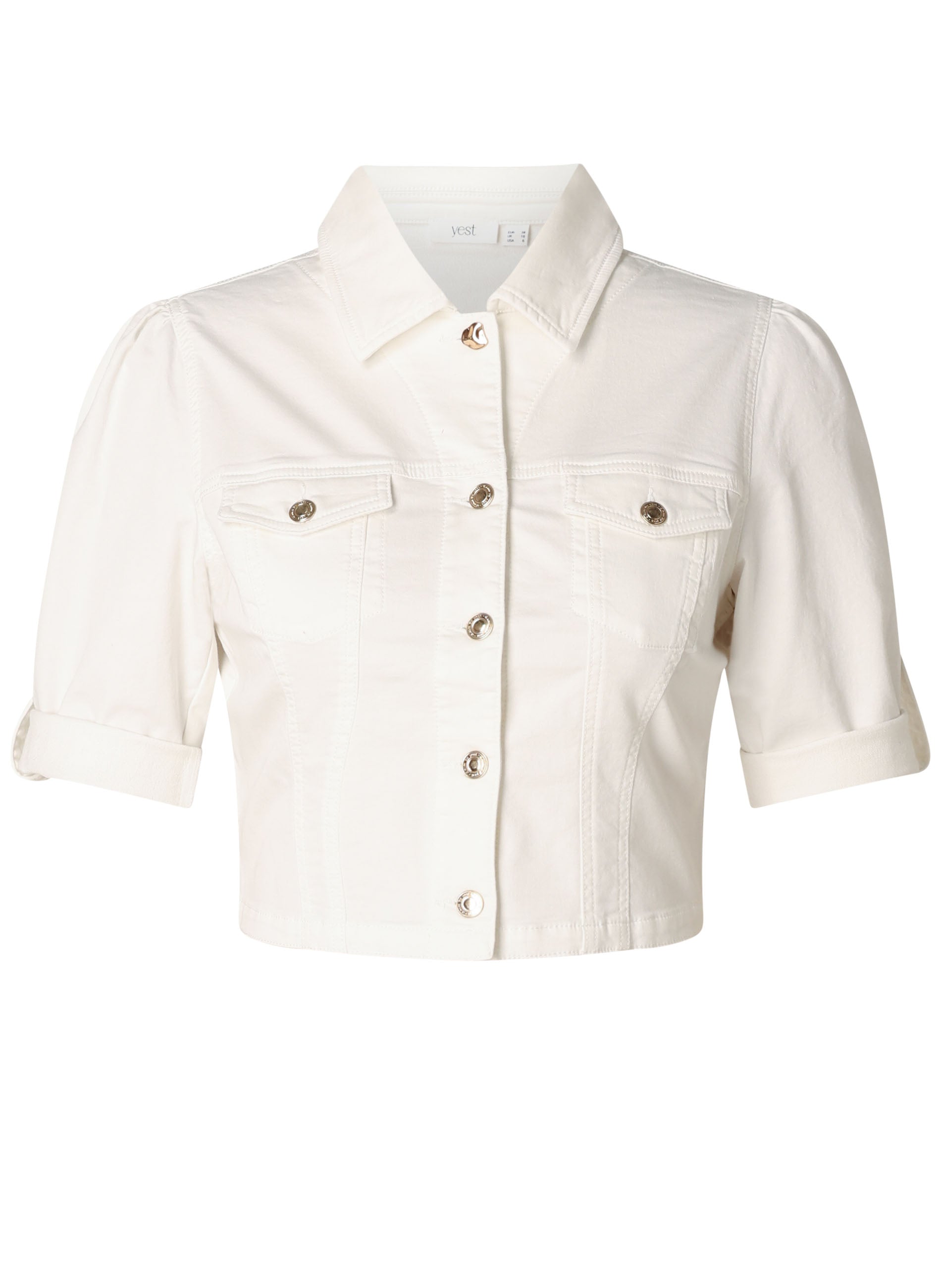 Samma Cropped Soft Denim Jacket - Off- White - By Yest