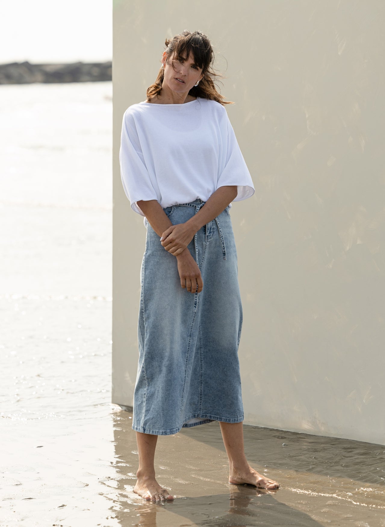 Sanja White Cotton Top - by Yest