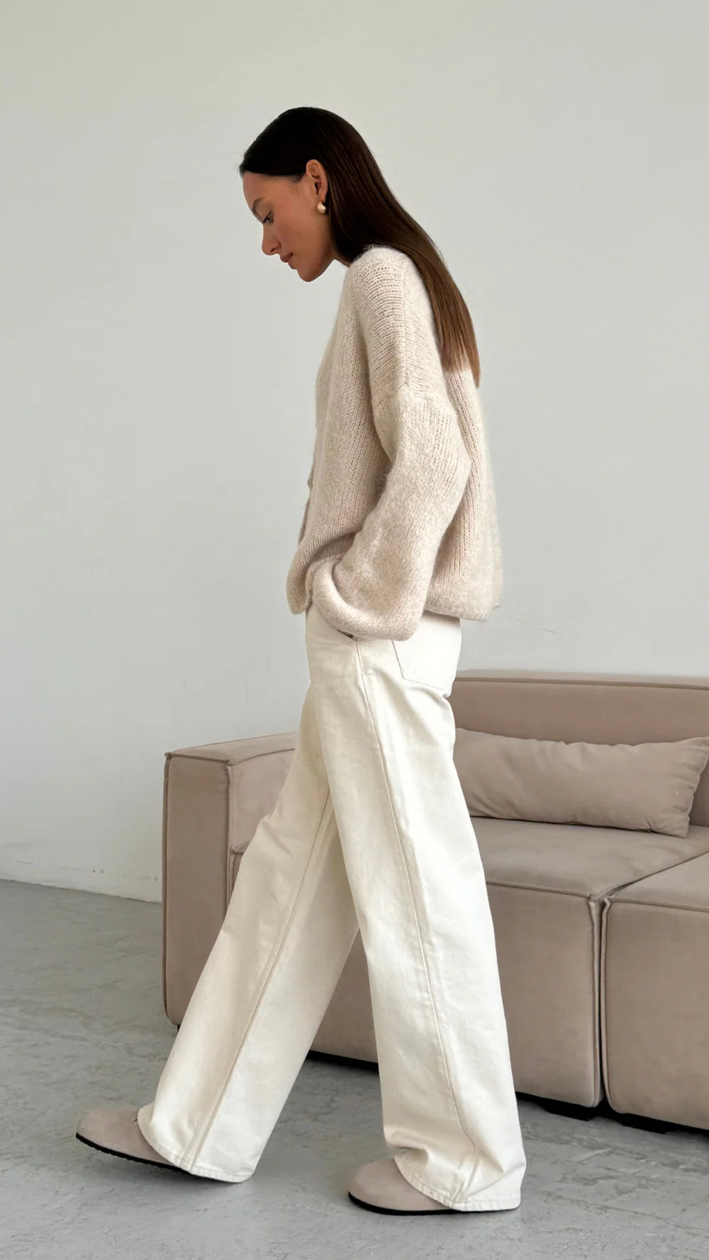 Ruby Cardigan - Stone - by Charli