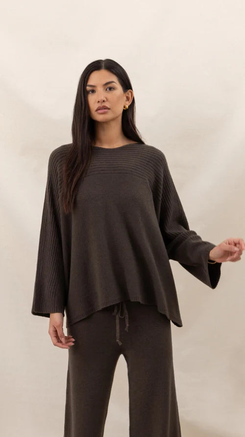 Cora Sweater - Dark Espresso - by Charli