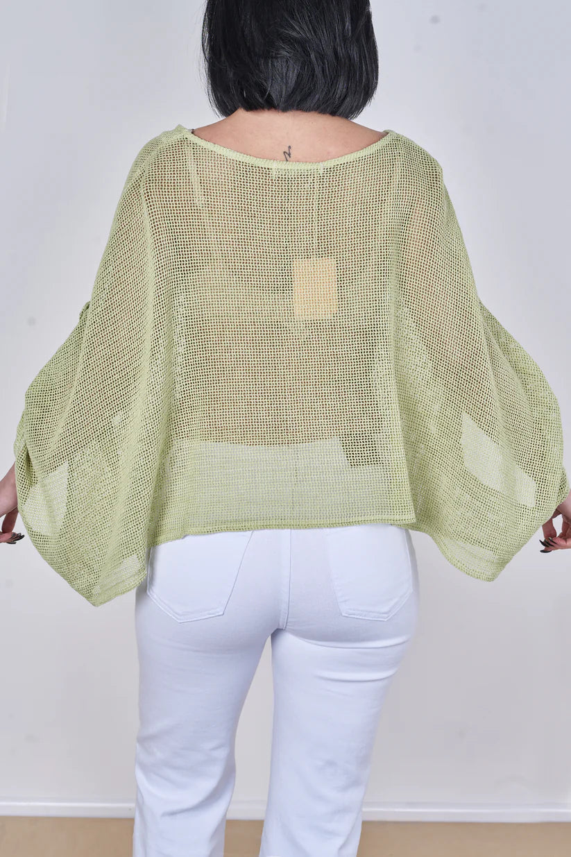 Maya MESH BUTTON CARDIGAN