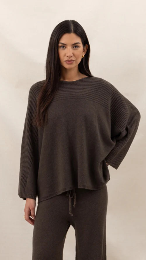 Cora Sweater - Dark Espresso - by Charli