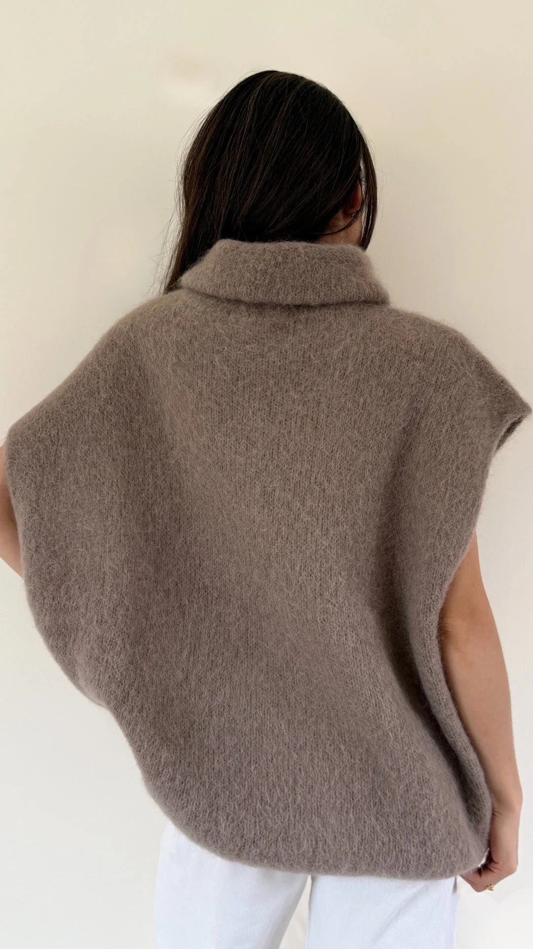Rhonda Roll Neck Alpaca Sweater - Mink - Charli