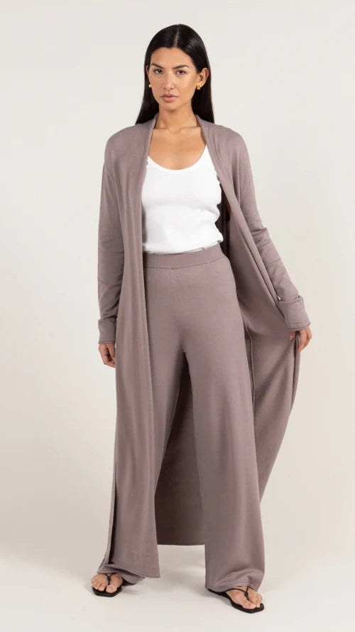 Sofia Knit Trousers - Mink - by Charli