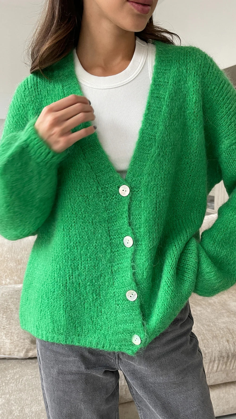 Ruby Cardigan - Green - by Charli