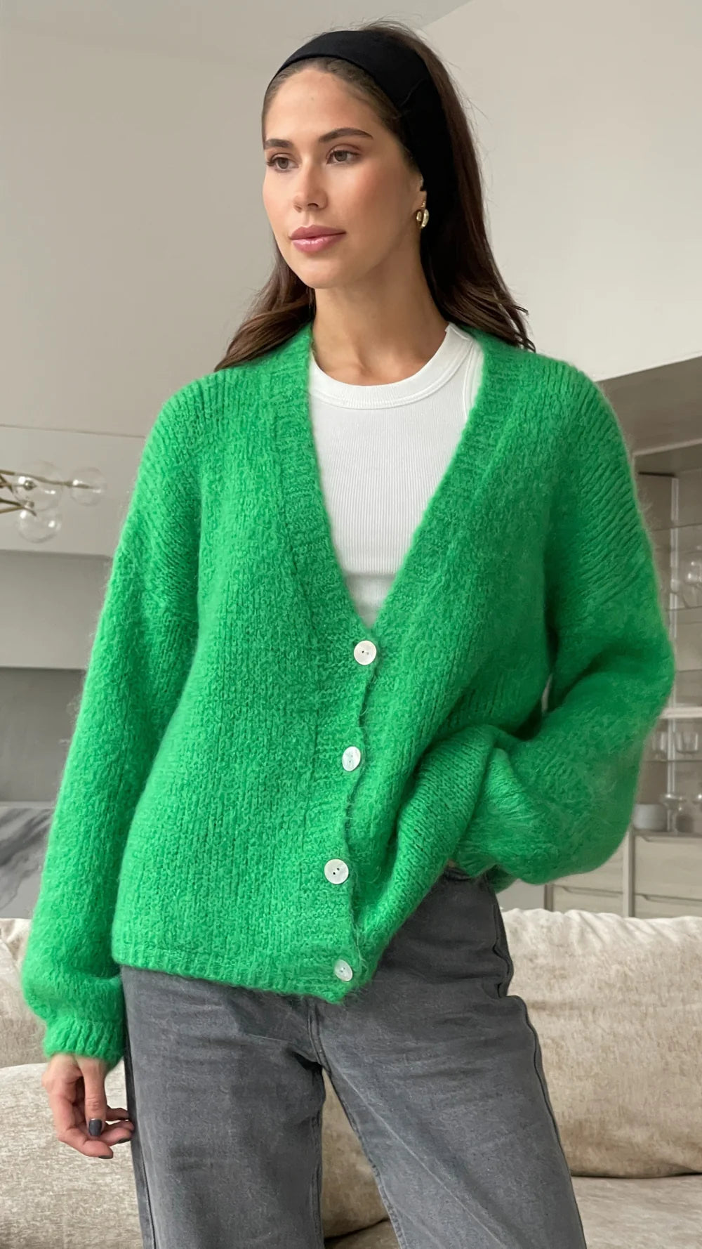Ruby Cardigan - Green - by Charli