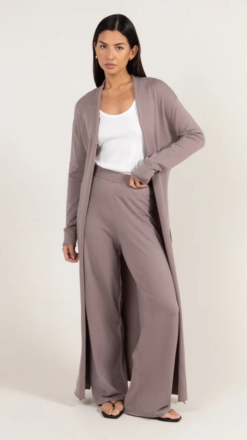 Sofia Knit Trousers - Mink - by Charli