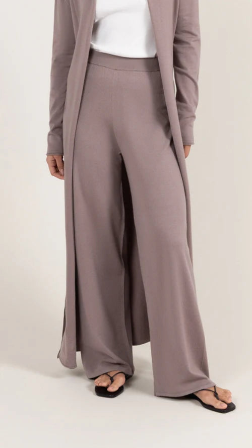 Sofia Knit Trousers - Mink - by Charli
