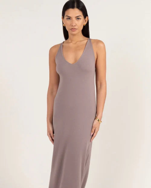 Sofia Knitted Slip Dress - Mink - By Charli