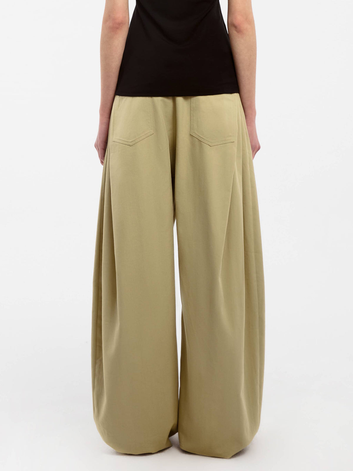 Wide-Leg Tapered Tailored Trousers