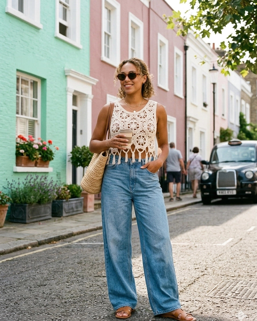 Boho-Chic Crochet Sleeveless Top
