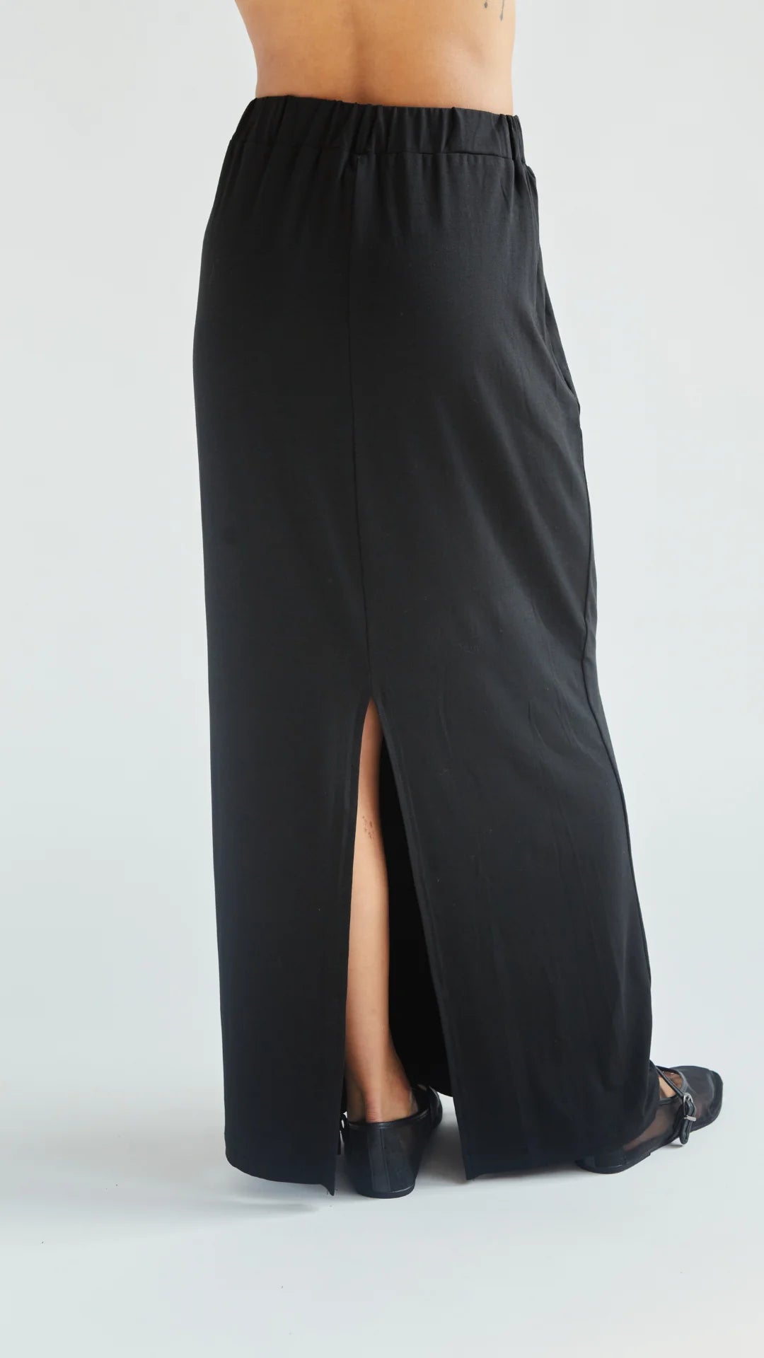Aria Jersey Maxi Skirt - Black
