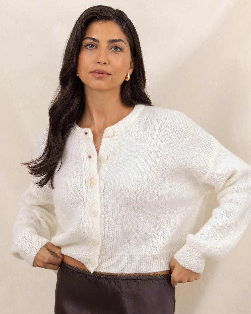 Carla Cardigan - Ivory - by Charli