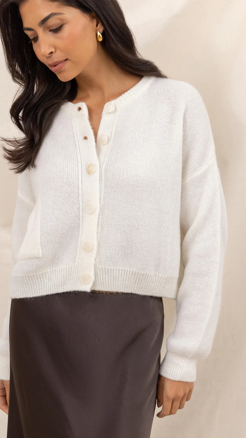 Carla Cardigan - Ivory - by Charli