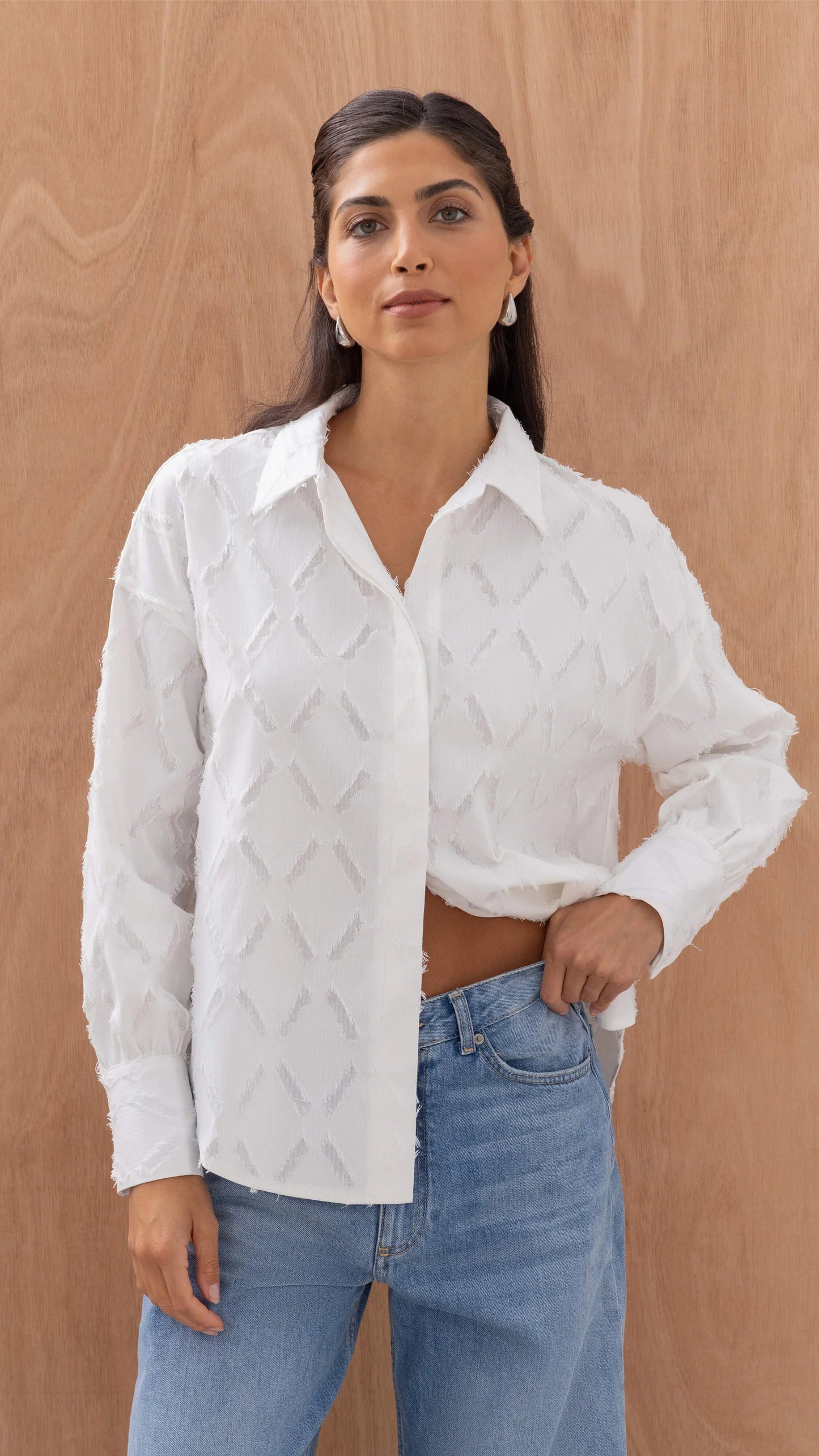Marlowe Shirt - White Stripe - by Charli