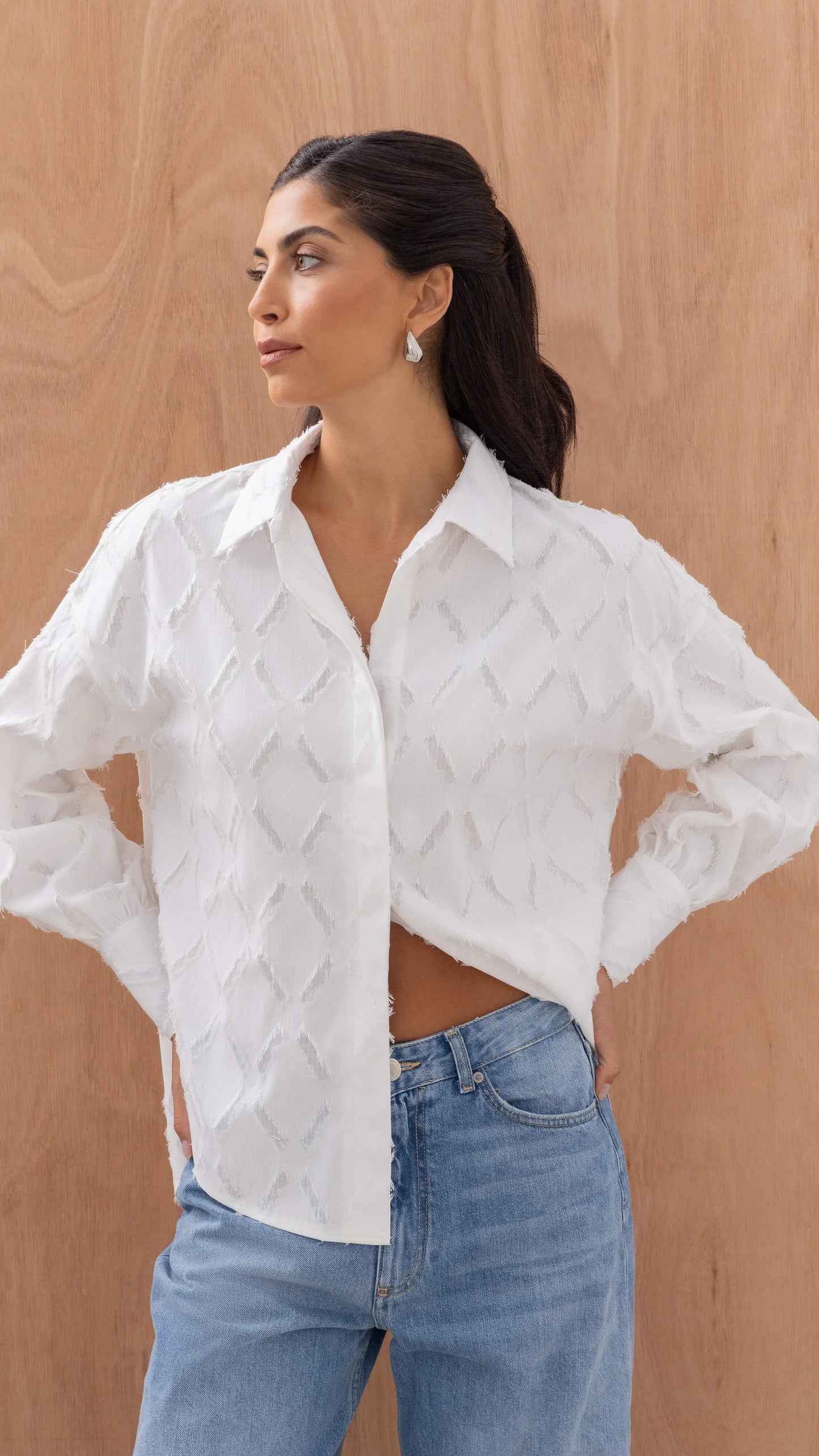 Marlowe Shirt - White Stripe - by Charli