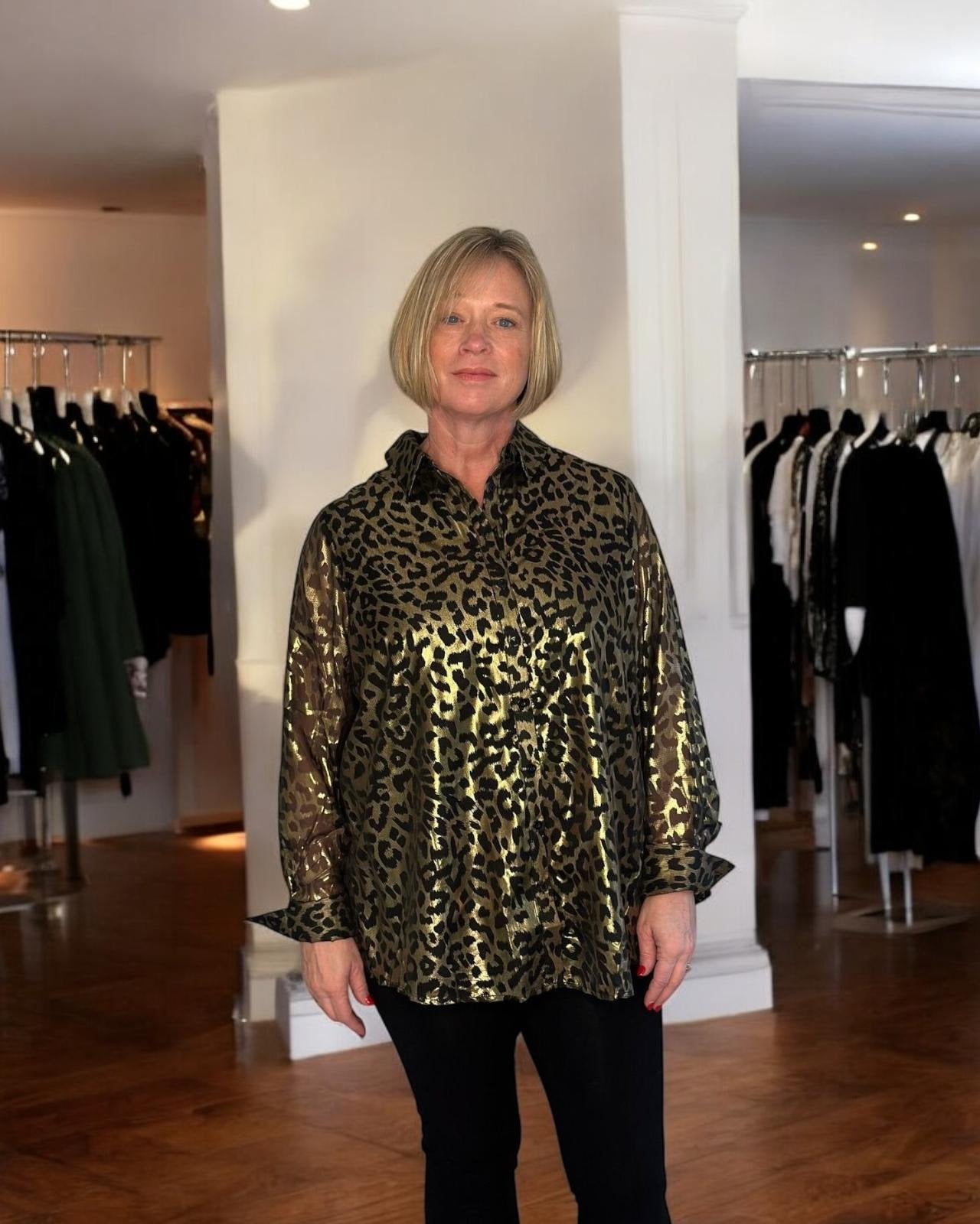Animal Print Shirt with Wide Cuffs 3