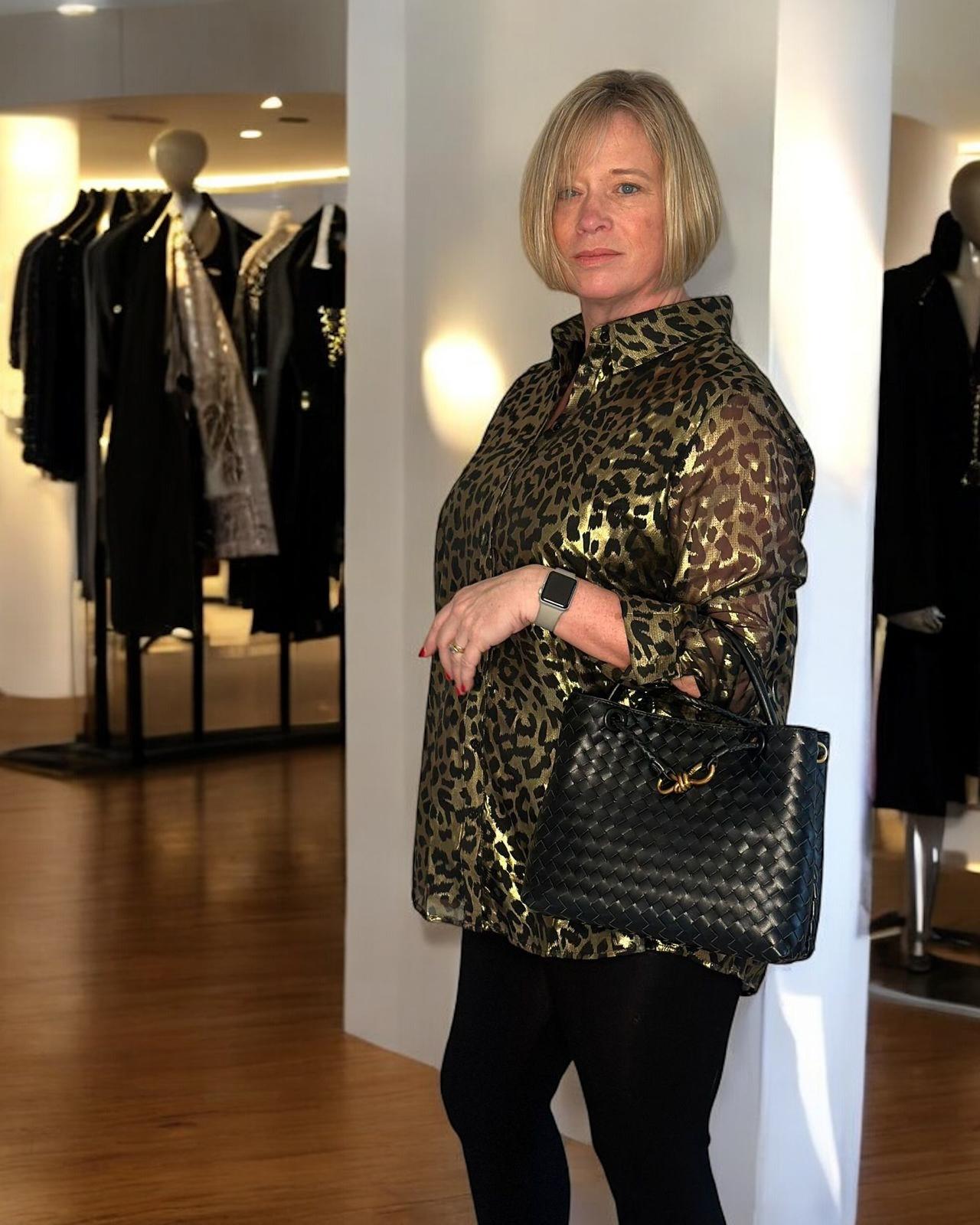 Animal Print Shirt with Wide Cuffs 4