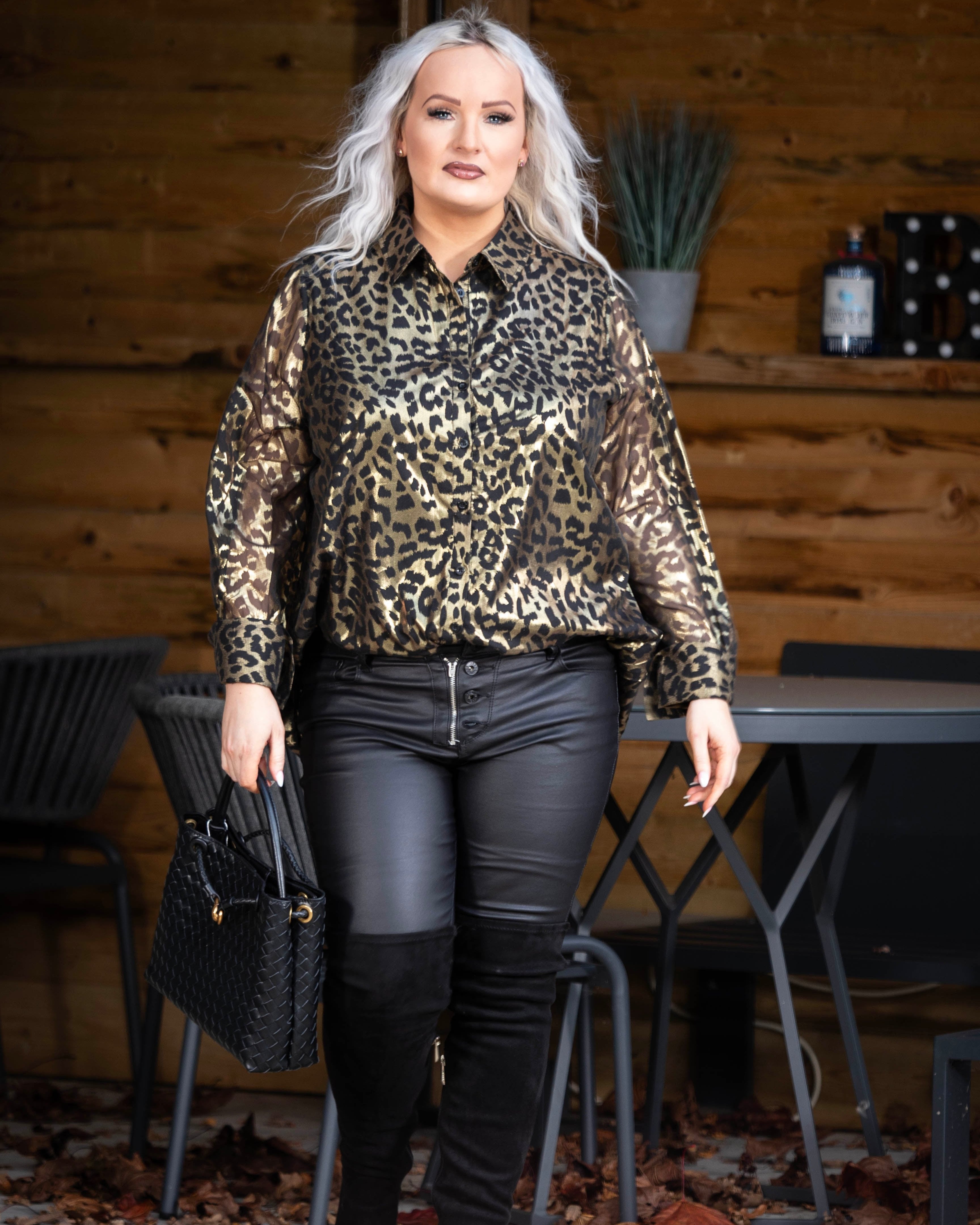 Animal Print Shirt with Wide Cuffs 6