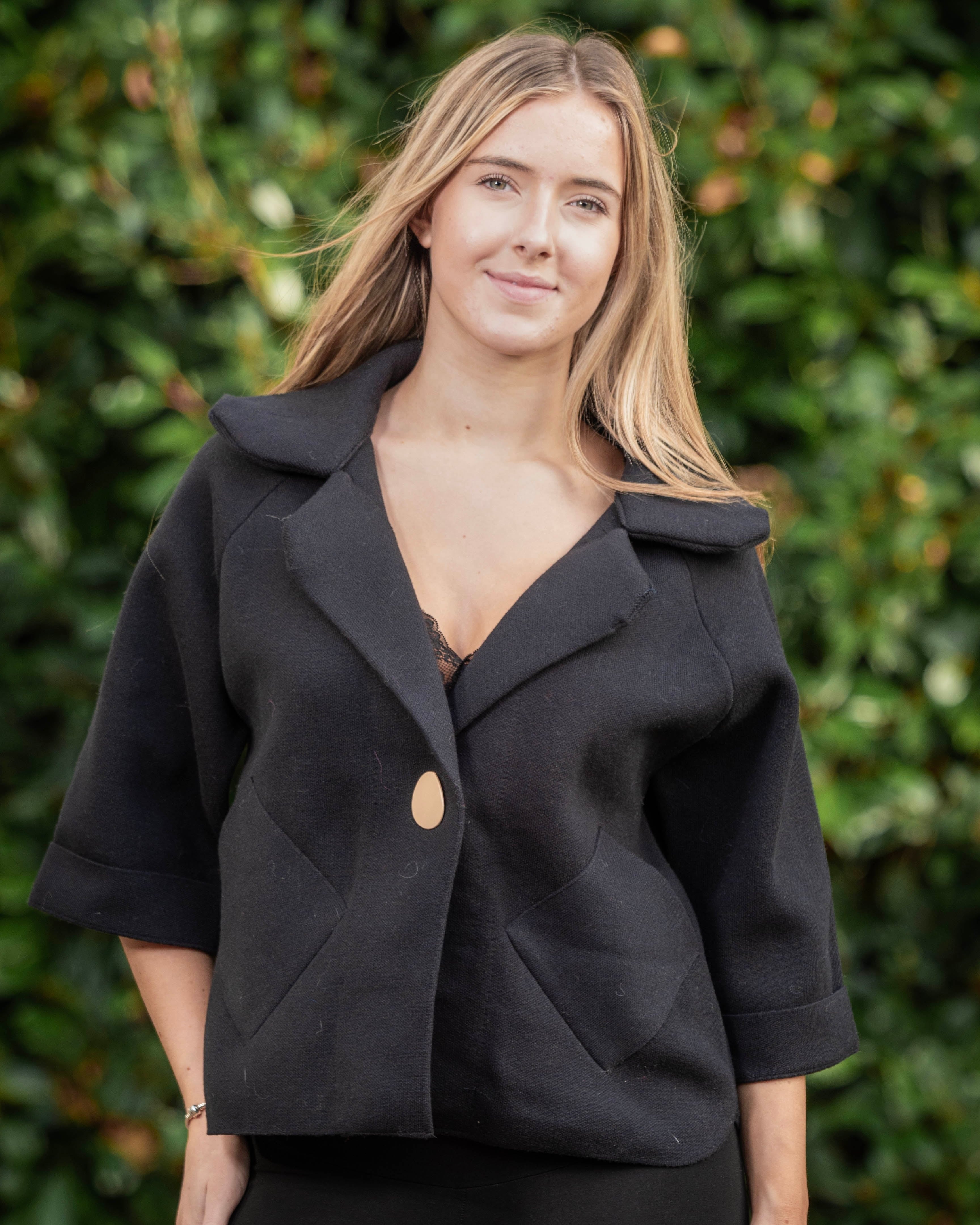 Black Cropped Coat 2