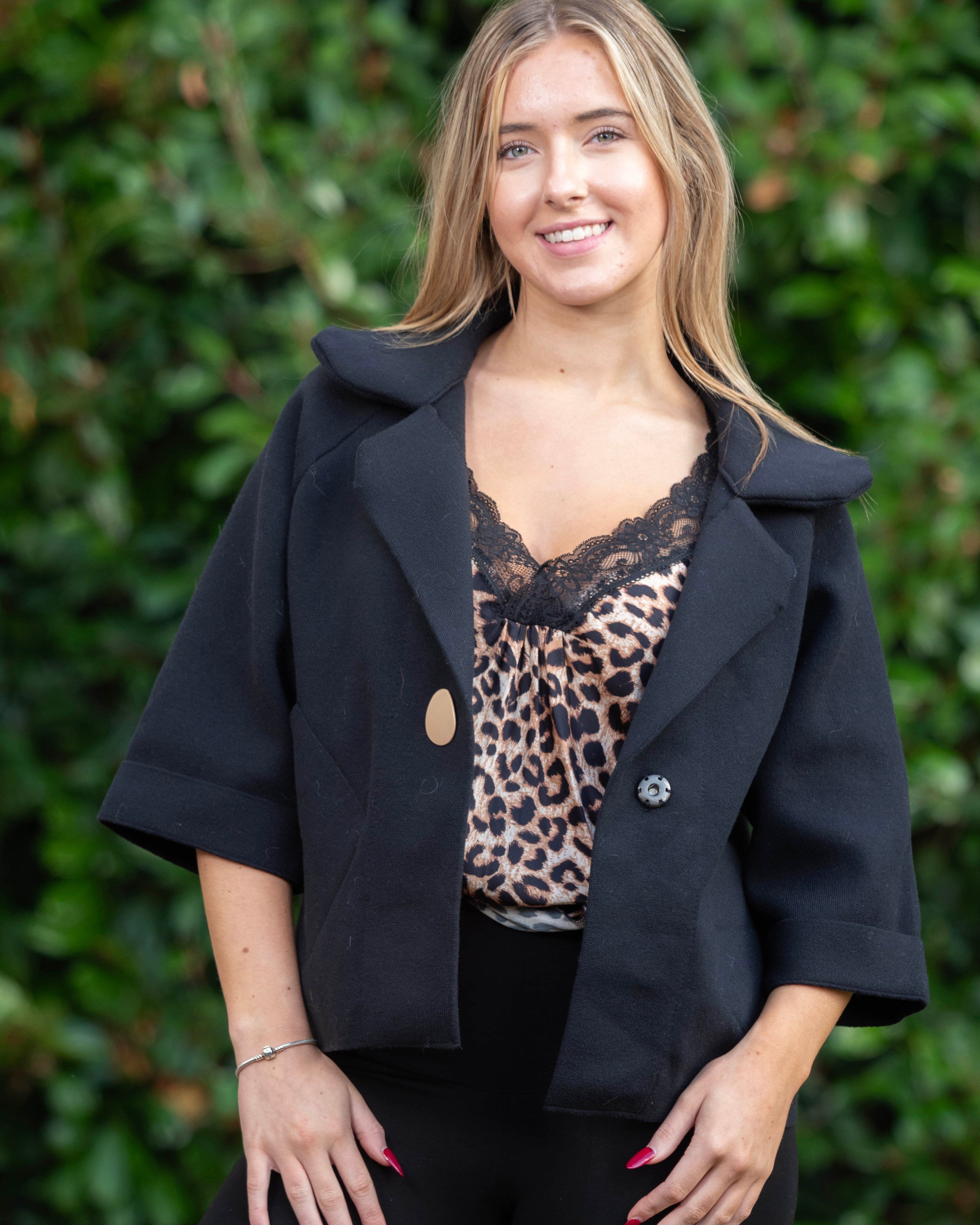 Black Cropped Coat 3