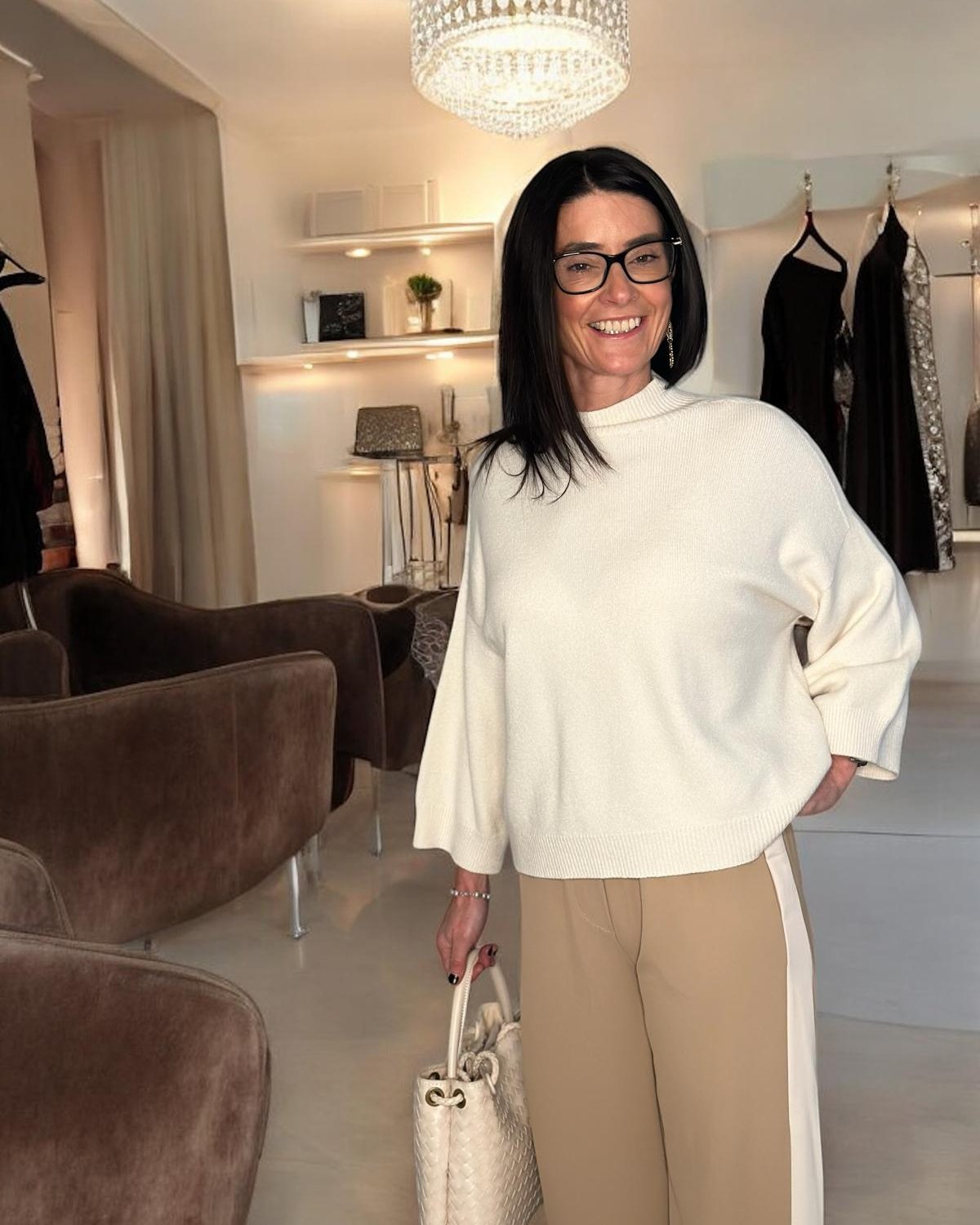 Cream High Neck Soft Knit Jumper