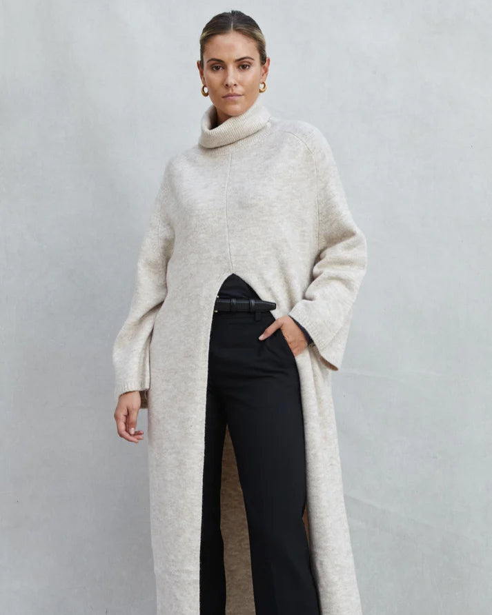 Vivienne Sweater Dress - Sand - by Charli