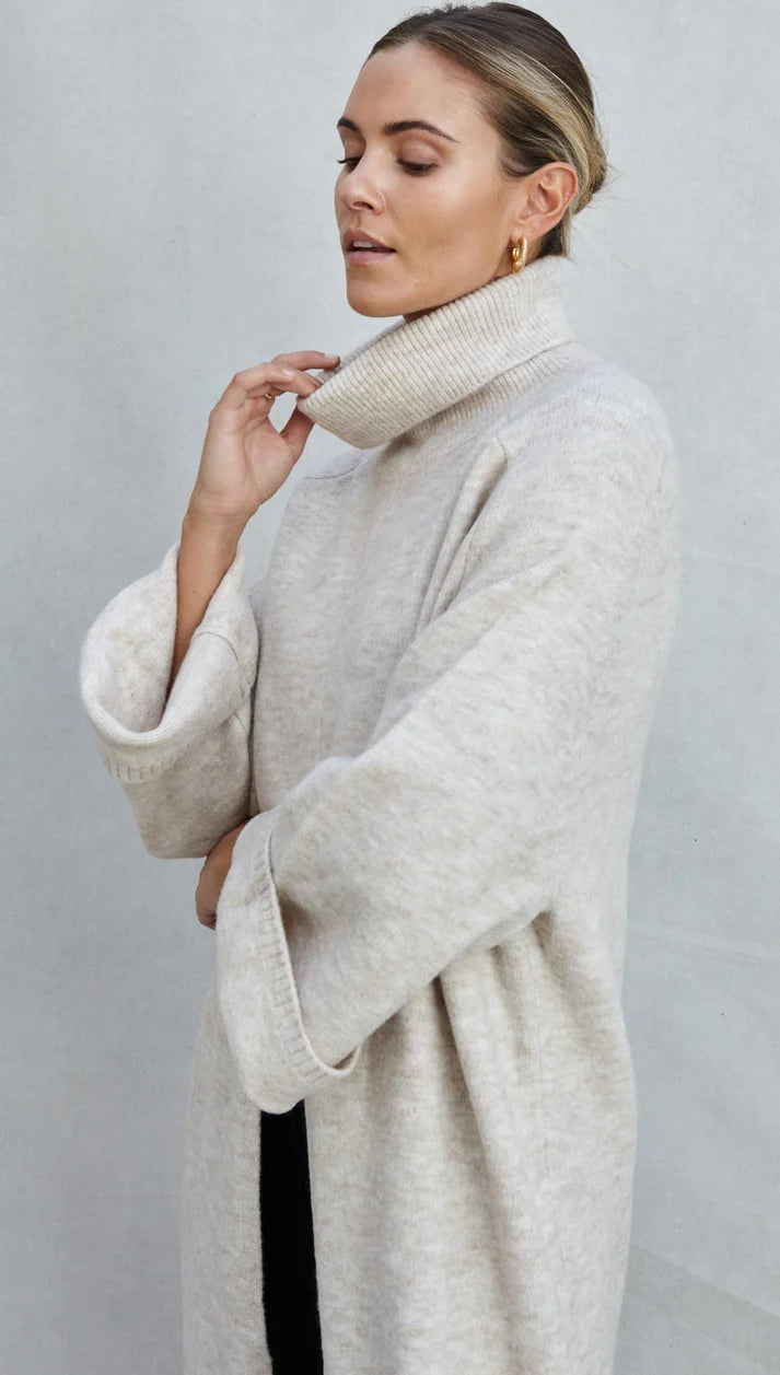 Vivienne Sweater Dress - Sand - by Charli