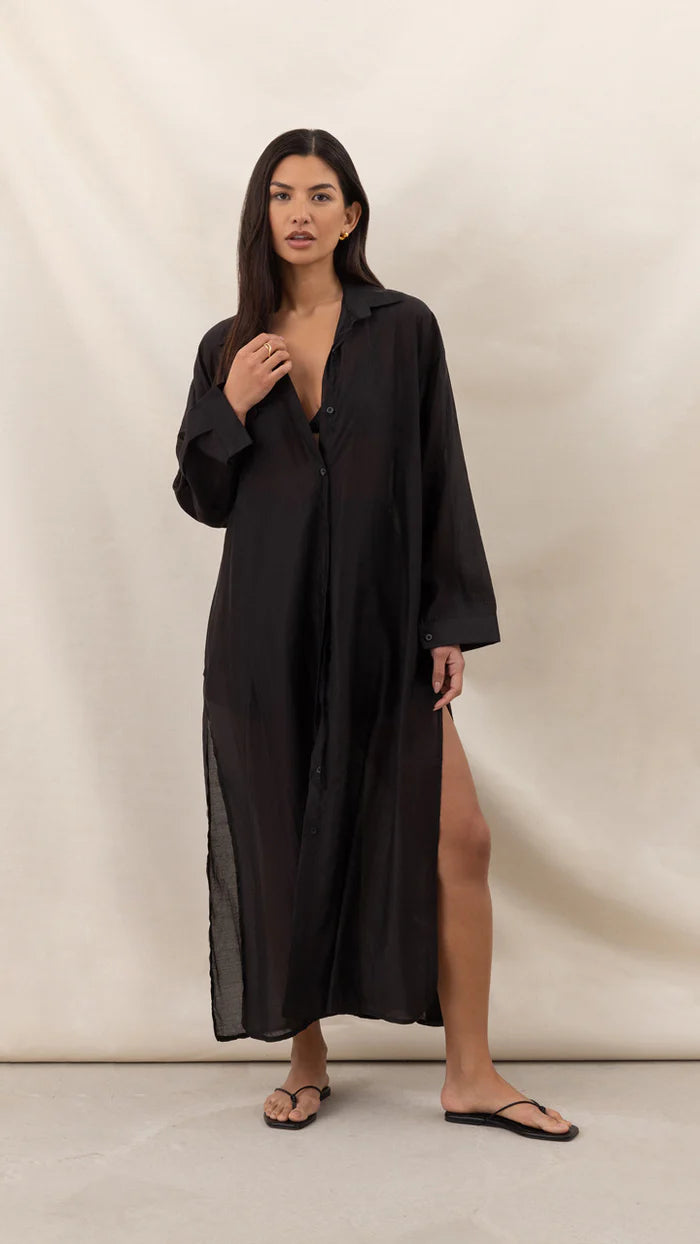 Izzy Long Shirt - Black - by Charli