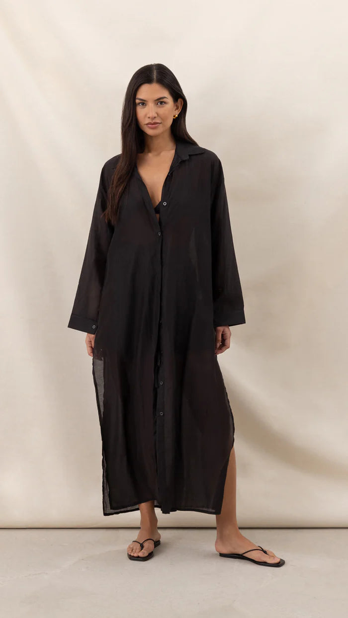 Izzy Long Shirt - Black - by Charli