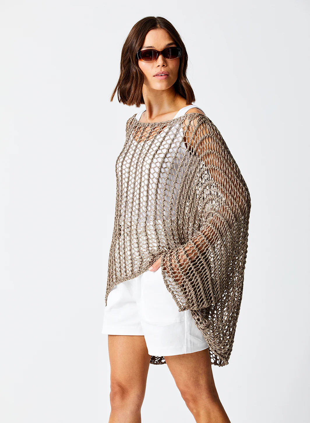 Jonny Open Knit Slash Neck Sweater - Suzy D