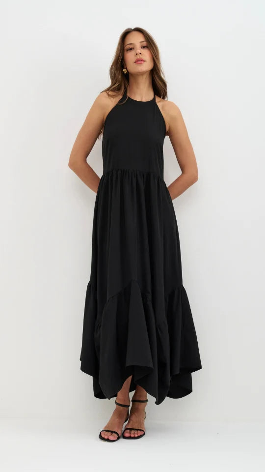Kaley Halterneck Maxi Dress - Black