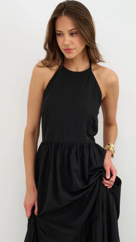 Kaley Halterneck Maxi Dress - Black