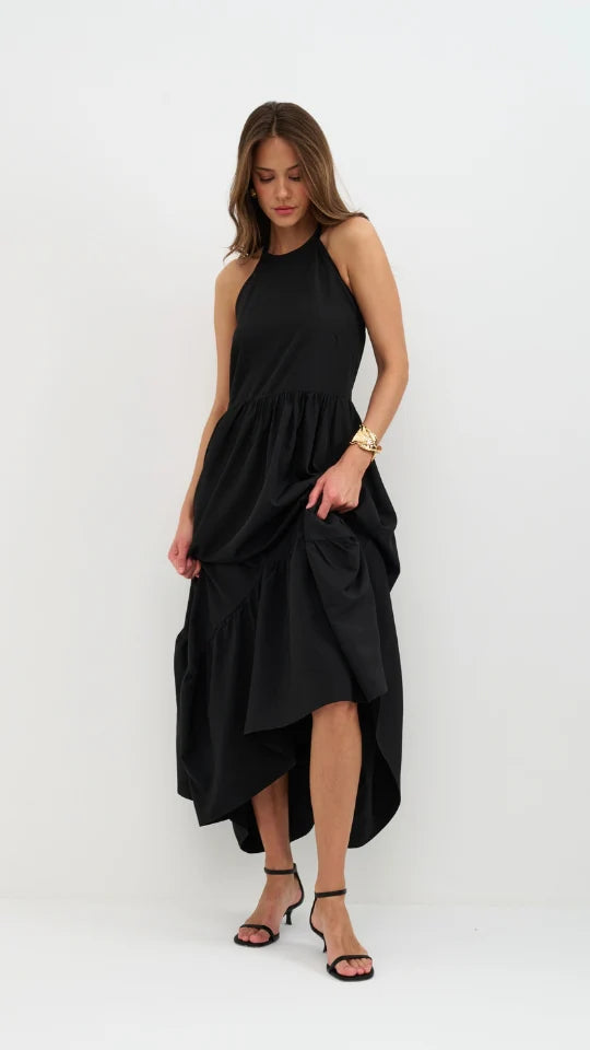 Kaley Halterneck Maxi Dress - Black