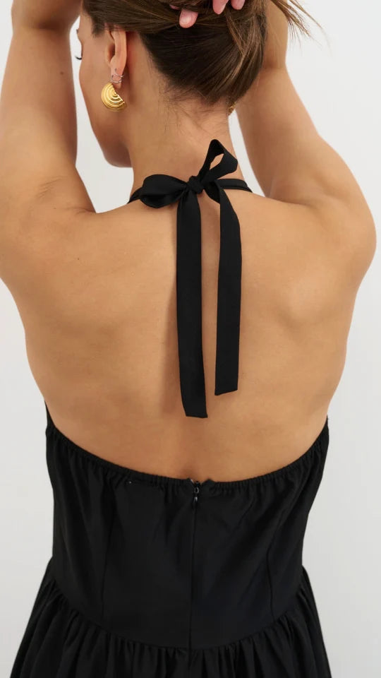 Kaley Halterneck Maxi Dress - Black