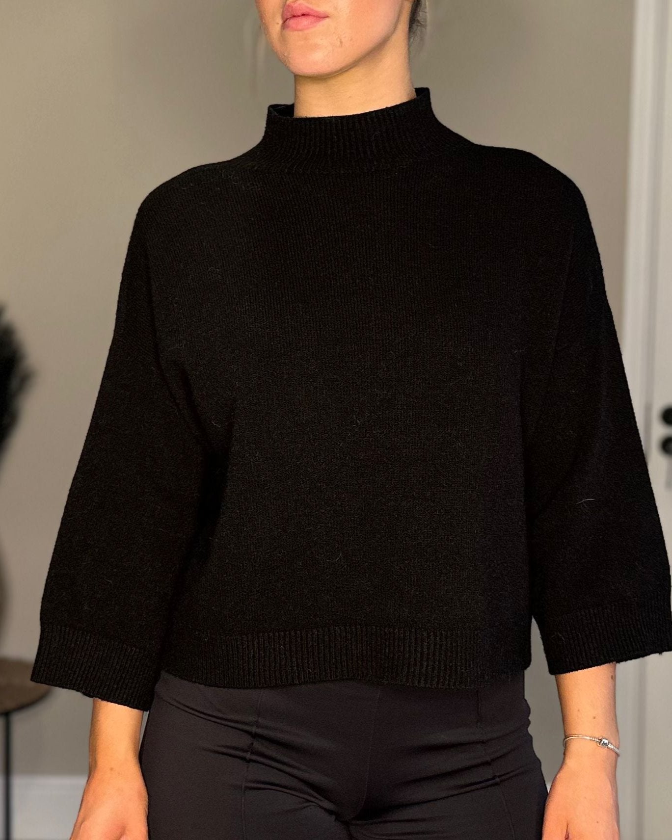 Black High Neck Soft Knit Jumper