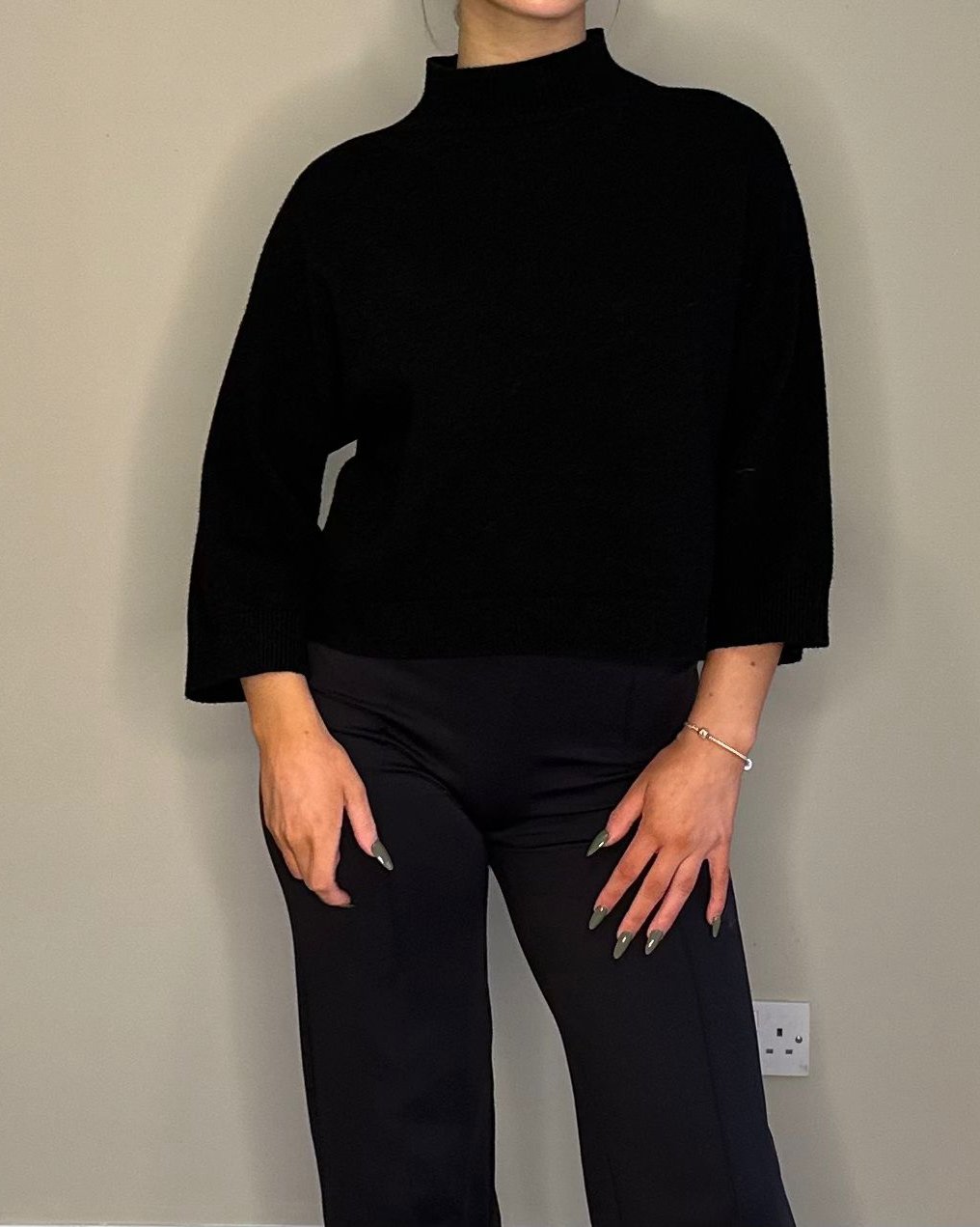 Black High Neck Soft Knit Jumper
