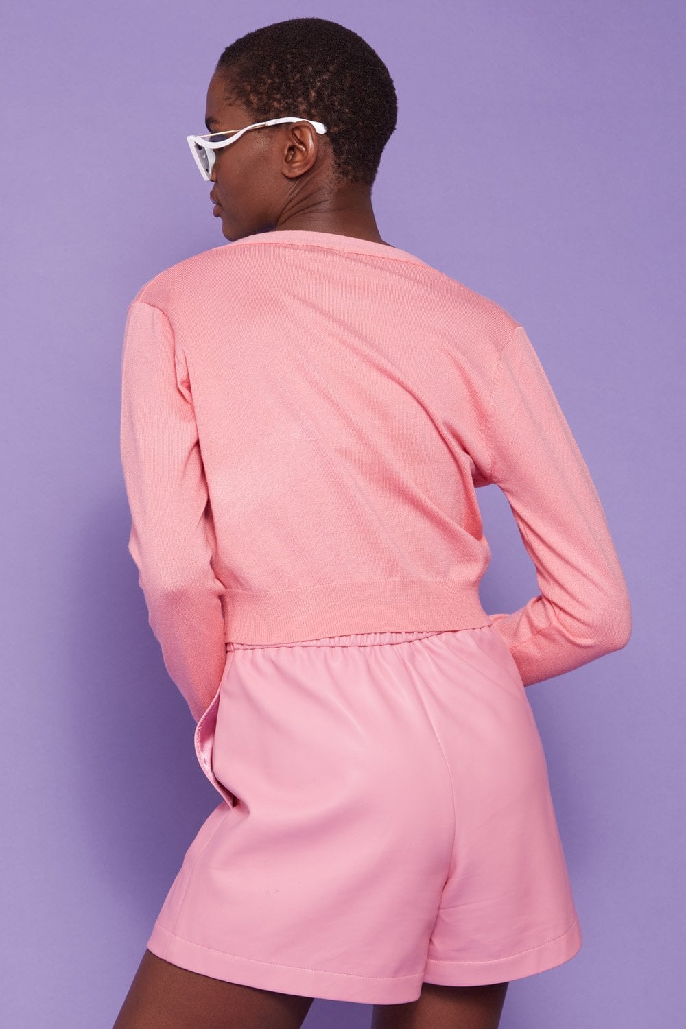 Cashmere Banana Peel Blend Cardigan - Pink