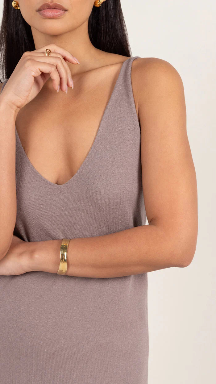 Sofia Knitted Slip Dress - Mink - By Charli