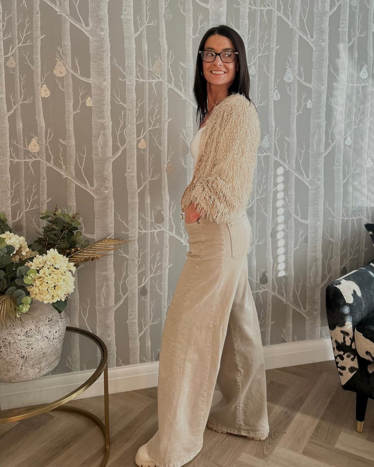 Soft Wide Leg Jeans - Mink 10