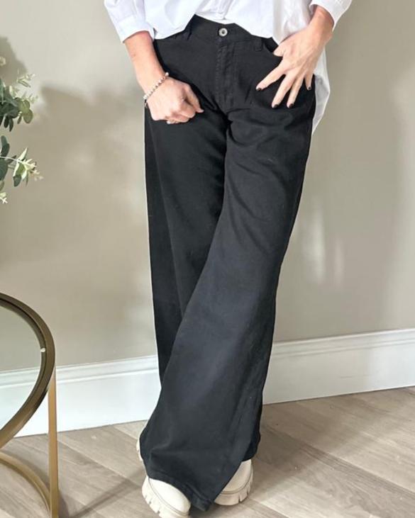Capo Soft Wide Leg Jeans - Black