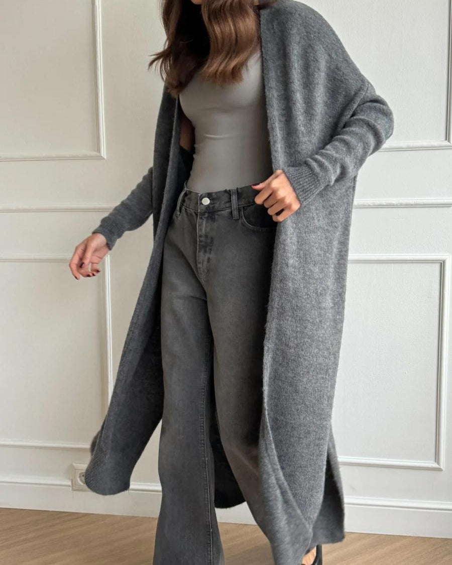 Amelia Long Cardigan - Grey