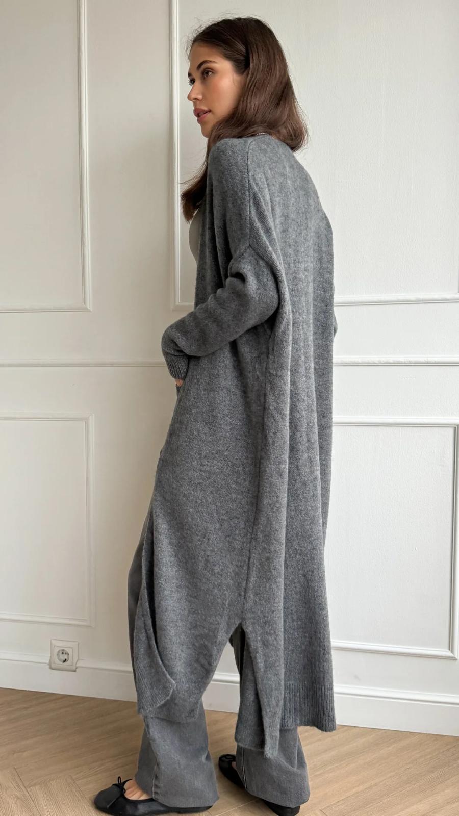 Amelia Long Cardigan - Grey