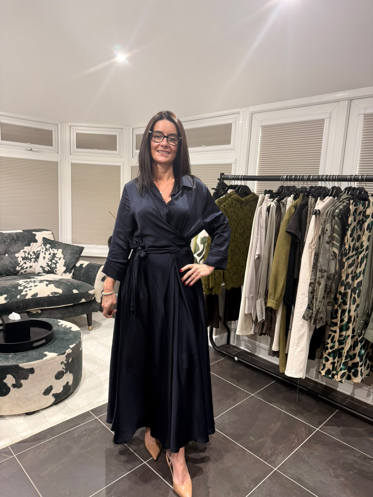 Alora Satin Shirt Dress