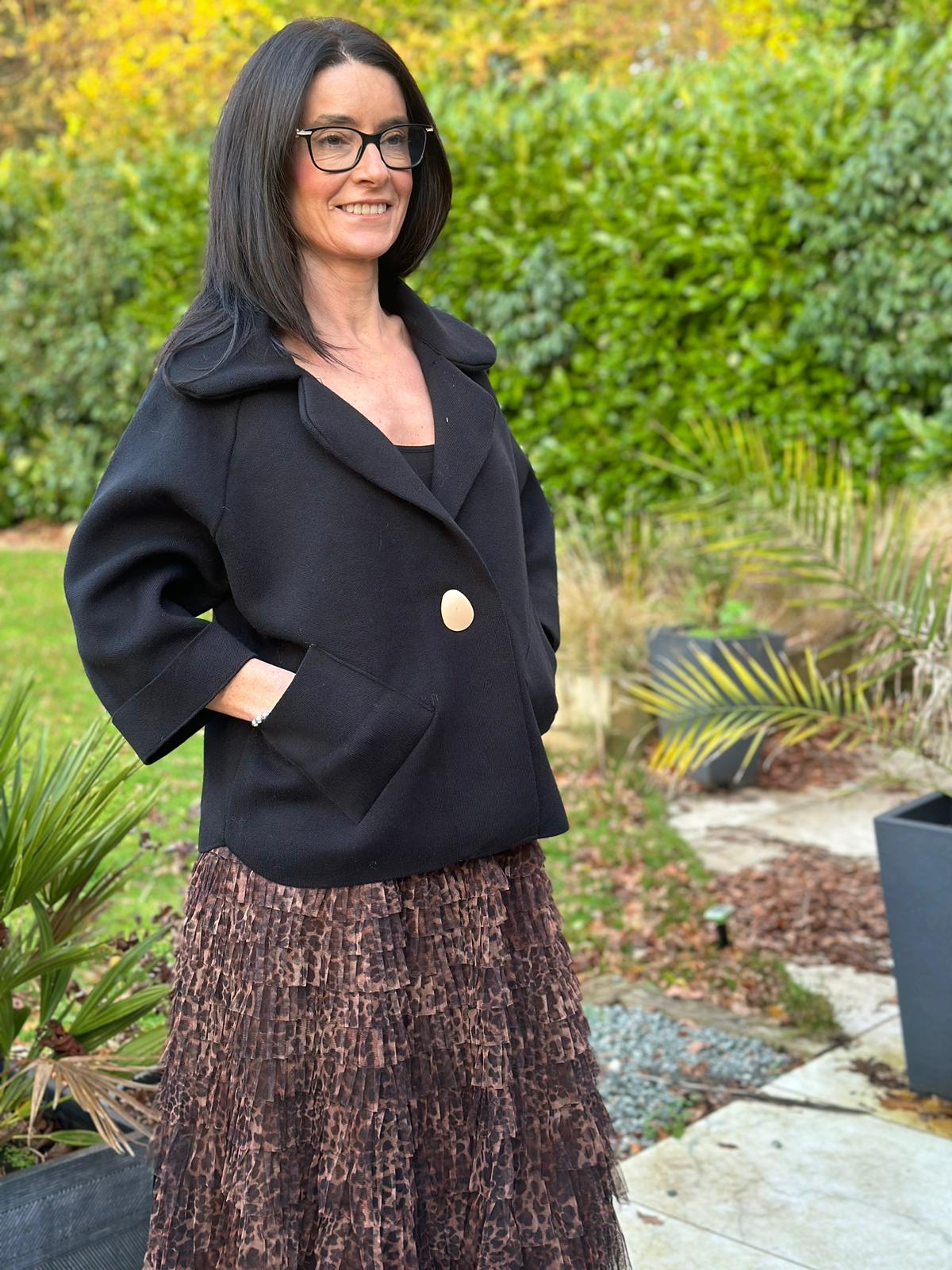 Black Cropped Coat