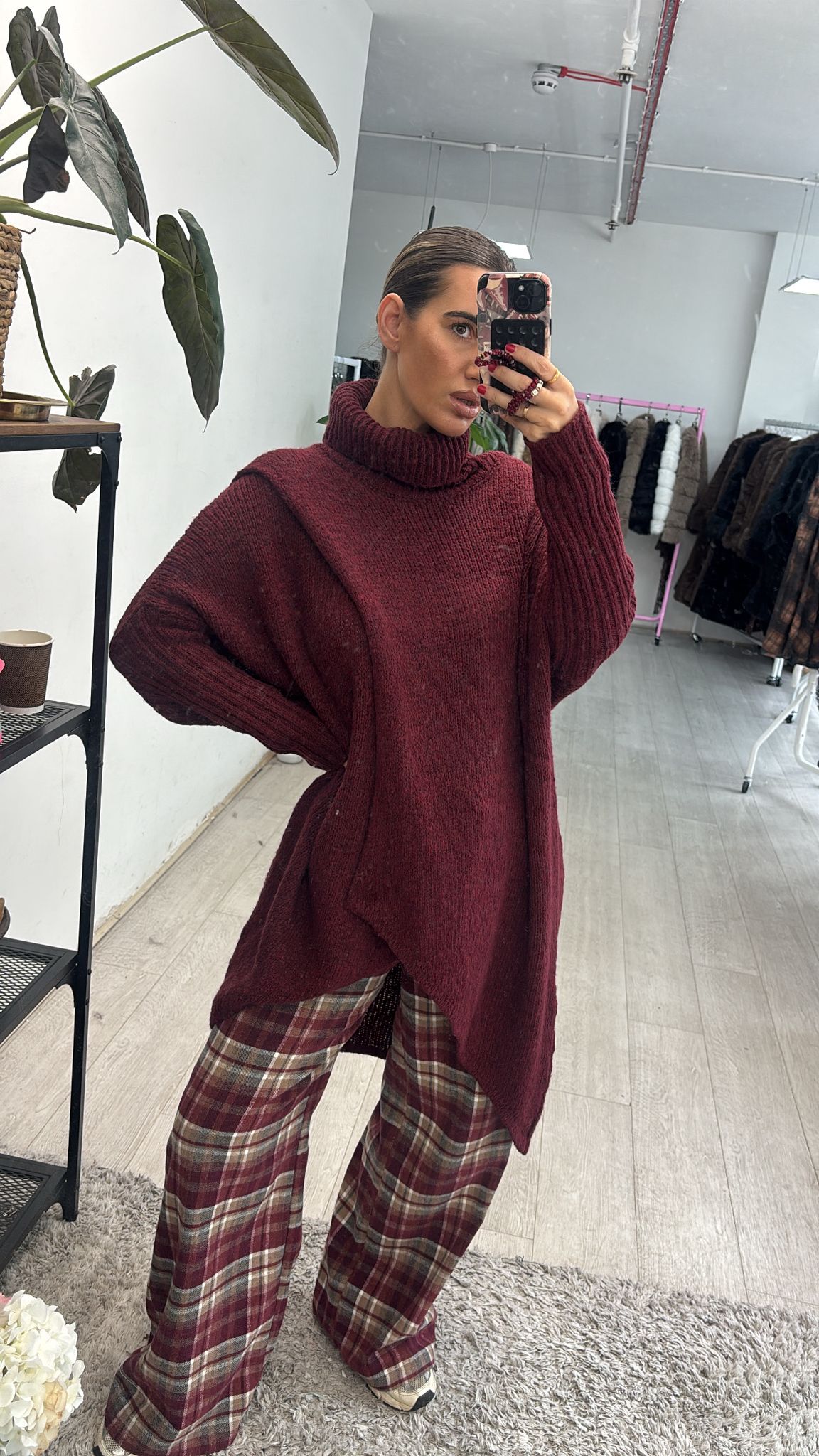 Urban Long Asymmetric High Neck Jumper