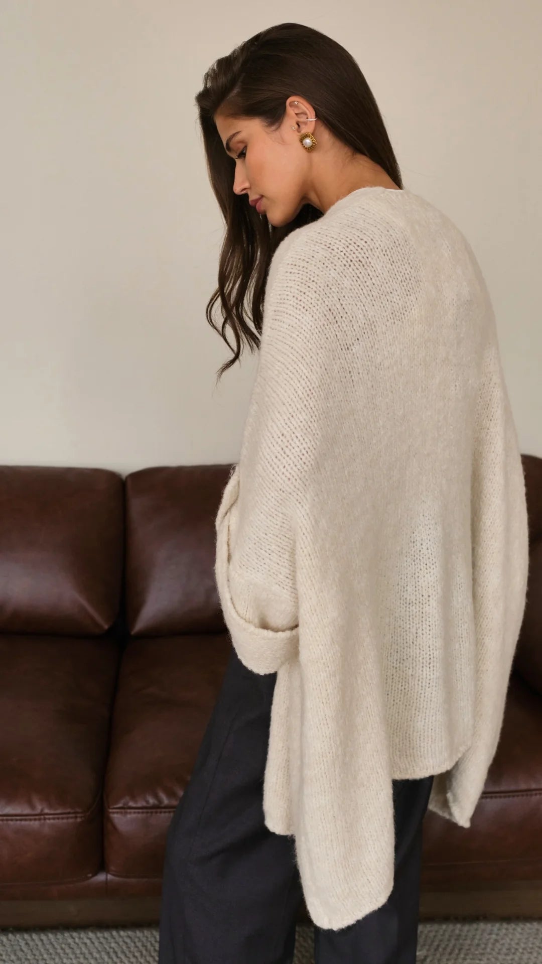 Adria Slouch Cardigan -Cream - by Charli
