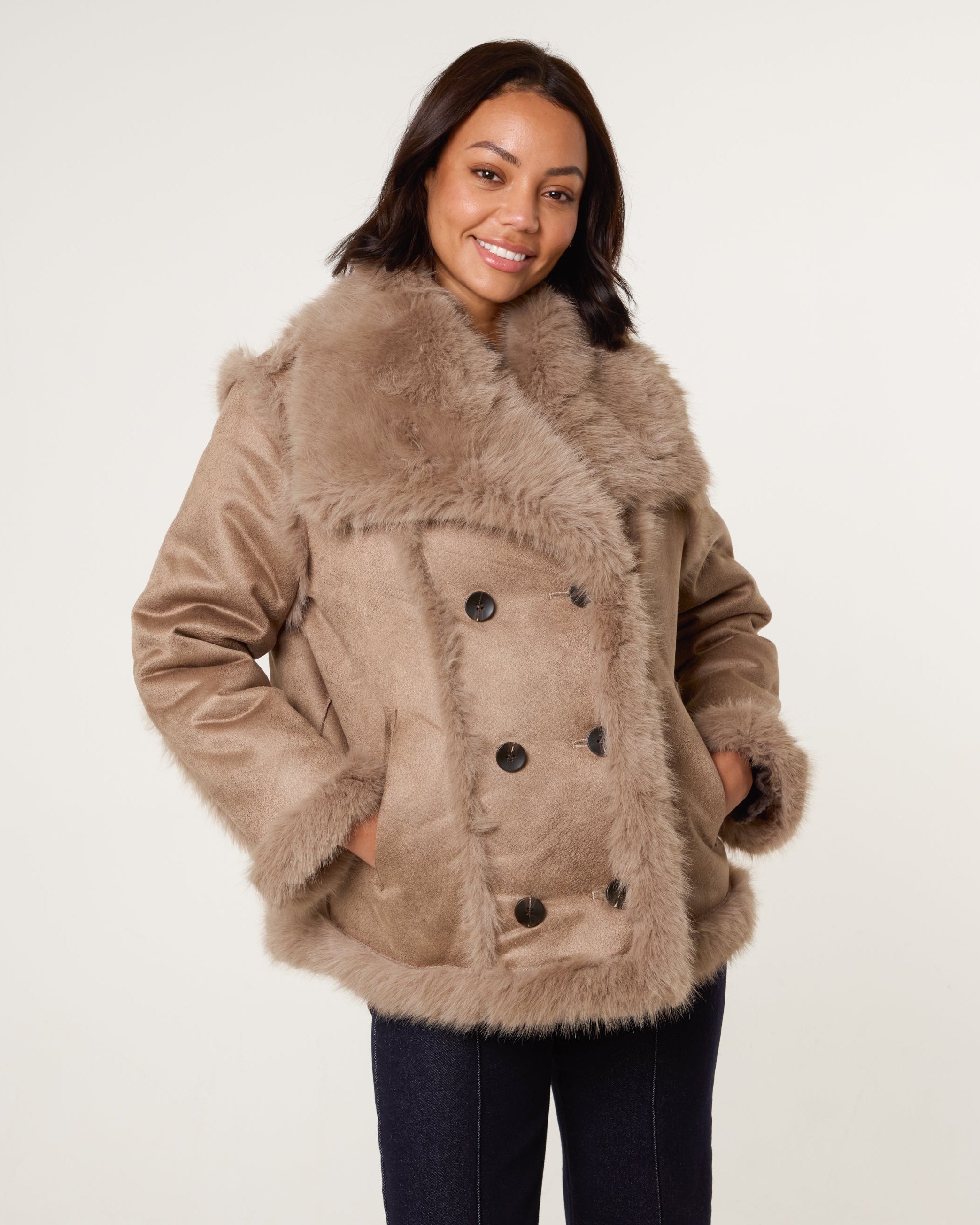 Reversible Faux Fur Coat