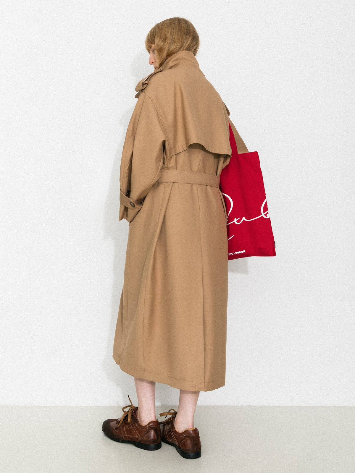 Classic British-Style Double-Breasted Trench Coat: Khaki / S