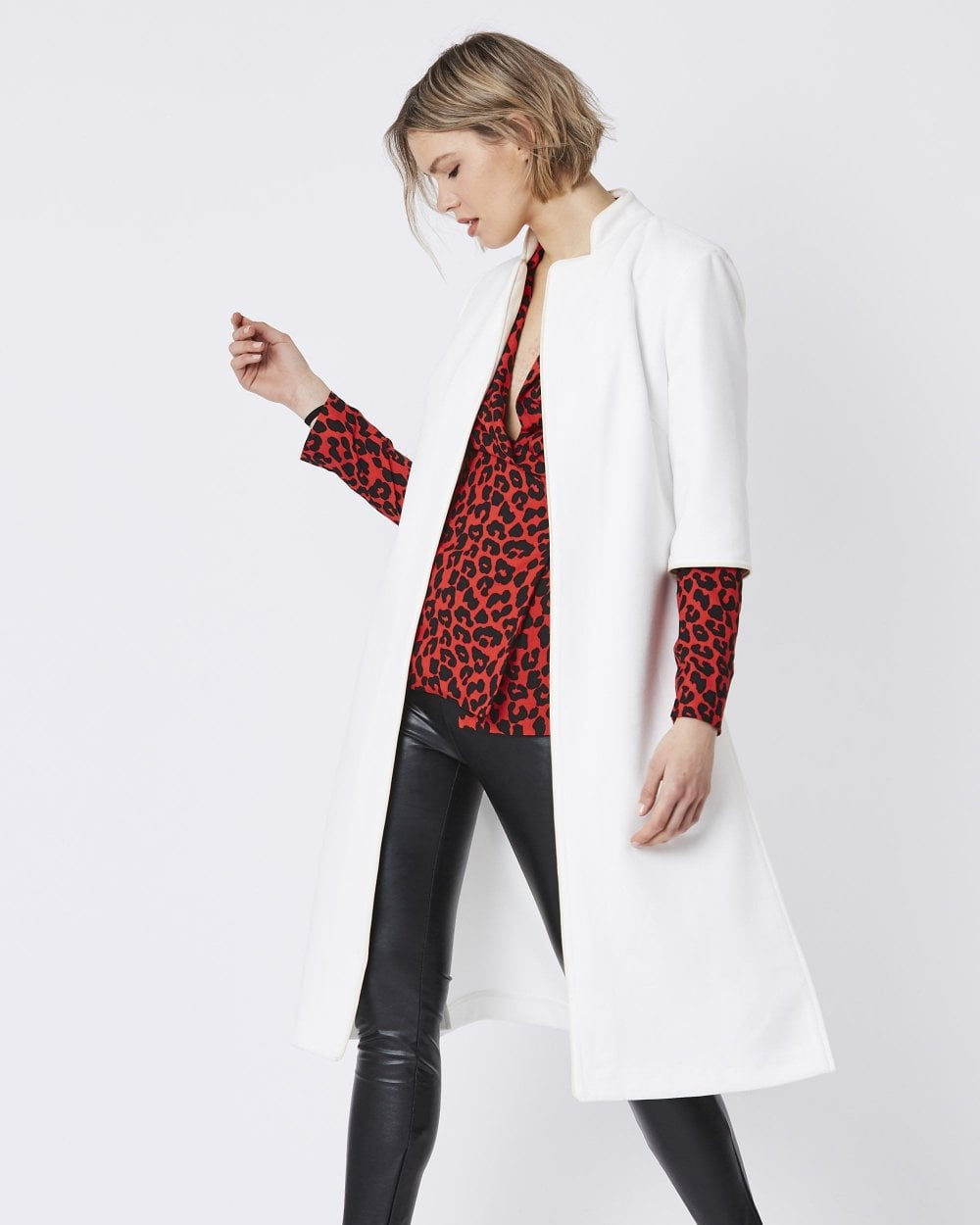 Luxury Faux Suede Coat - Cream